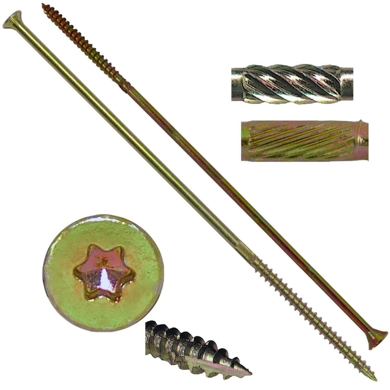 Jake Sales #15x12 Bronze Coated Multipurpose Wood Screw Torx/Star Drive Flat Head (1 Pound - 10 Approx. Screw Count) Exterior Coated - ACQ Compatible Wood Screws 15x12" 1 Pound ~10 Screws