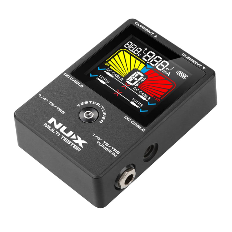 [Australia - AusPower] - NUX NMT-1 4-in-1 Rechargeable Compact Multi-Tester with Large and Intuitive Display, Featuring Patch Cable Tester, DC Cable Tester, Pedal Current, Voltage Meter, and Tuner Functions 