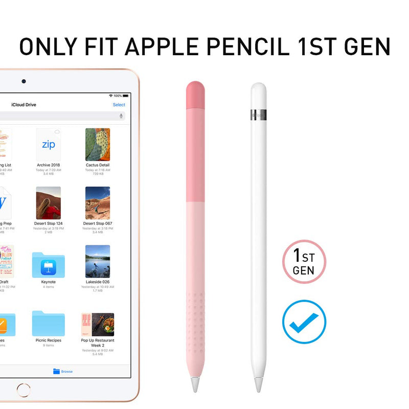 [Australia - AusPower] - Delidigi Pencil Case Compatible with Apple Pencil 1st Generation Case, Gradient Color Silicone Protective Case Sleeve Cover Accessories for Apple Pencil 1st Gen Gradient Pink 