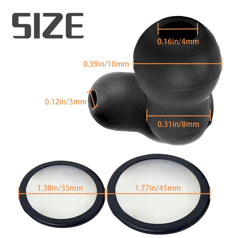[Australia - AusPower] - Stethoscope Replacement Part Kit - Diaphragm & Ear Tips for Littmann Classic 3, Cardiology 3 & 4 - Black 