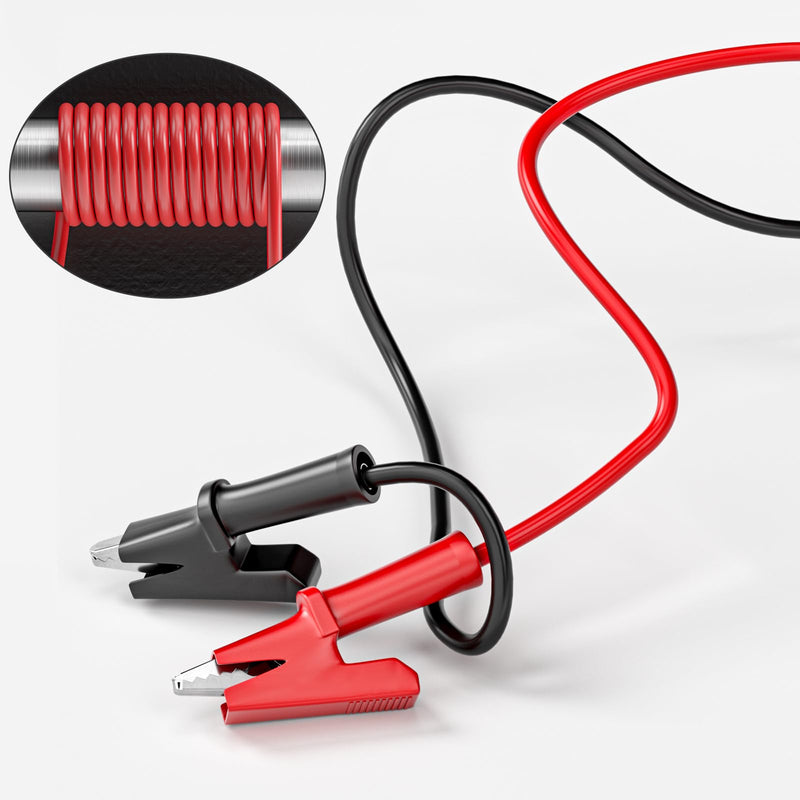 [Australia - AusPower] - Cleqee Pack of 2 Alligator Clips Test Leads Dual Ended Crocodile Wire Cable with Insulators Clips Test Flexible Copper Cable for Electrical Testing 3.3 ft/1 m Red & Black 3,3ft/1m 