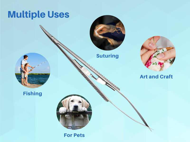 [Australia - AusPower] - 3 pcs Castroviejo Needle Holder 5.5 inches Curved with Lock | Dental Medical Ortho Surgical Needle Holder Locking | Veterinary Suture Restorative | Orthodontic Pliers Instruments by Wise Linkers 