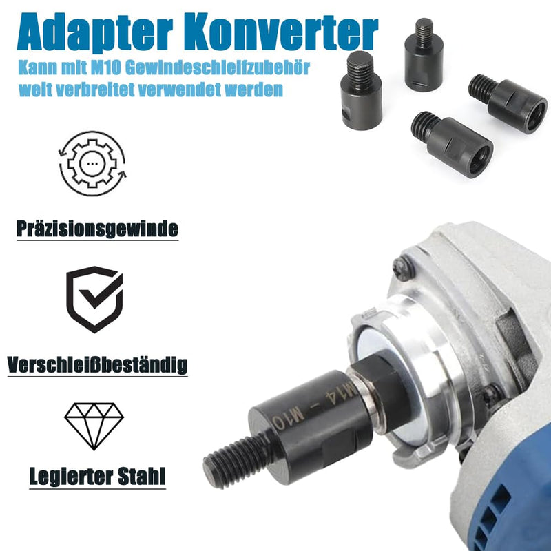 [Australia - AusPower] - HaoTrade 2 Pieces Tap Adapter, Angle Grinder Adapter Converter, Thread Converter, M14 Female Thread to M10 Male Thread Adapter, for Angle Grinder Polisher Drill Connection Converter Adap 