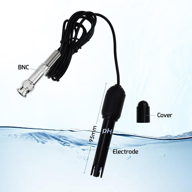 2 in 1 pH & Temperature Monitor, pH Meter with Backlight Function, Dual Display 0.00~14.00pH °C/ °F Water Quality Tester pH Monitor for Water, Fish Tank, Aquarium, Hydroponics, Pools pH/Temp Meter