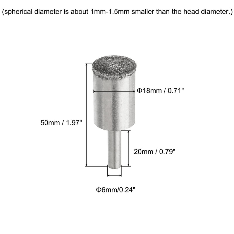 [Australia - AusPower] - uxcell Diamond Grinding Mounted Point, 18mm 100 Coarse Grits Spherical Concave Head Bead Fine Grinding Bit for Jade Amber Stone Beeswax Glass 