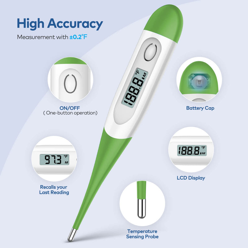 [Australia - AusPower] - Thermometer for Baby, 2 Packs, Rectal Digital Thermometer with 10 Seconds Fast Reading (Dark Blue+Green) Dark Blue+Green 