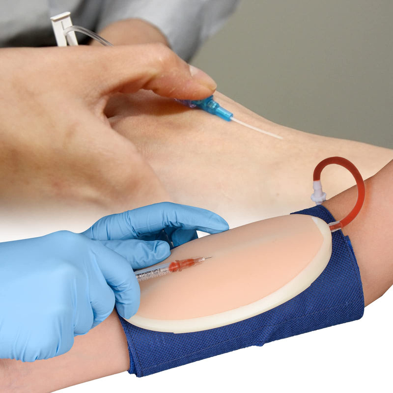 [Australia - AusPower] - Medarchitect IV Practice Kit for Injection Training, Wearable Injection Practice Kit for Venipuncture Practice, IV Injection/Insertion Practice Pad for Medical Education White 