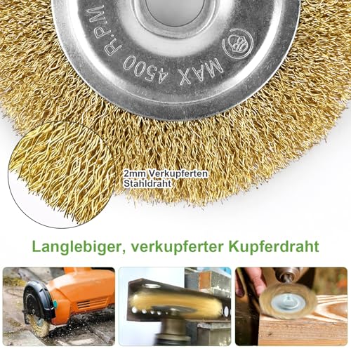 Joint Brush Brass Brush Steel Brush Pack of 4 Compatible with Gloria Multibrush | and other wire brushes, metal brush, weed brush accessories for Gloria grout cleaner from weeds, moss stones