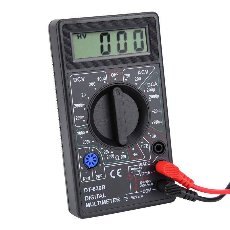 [Australia - AusPower] - Digital Multimeter - DT-830B Multifunctional Portable LCD Digital Multimeter Amp Volt Ohm Tester Voltmeter Ohmmeter Meter(DT-830B Black) 