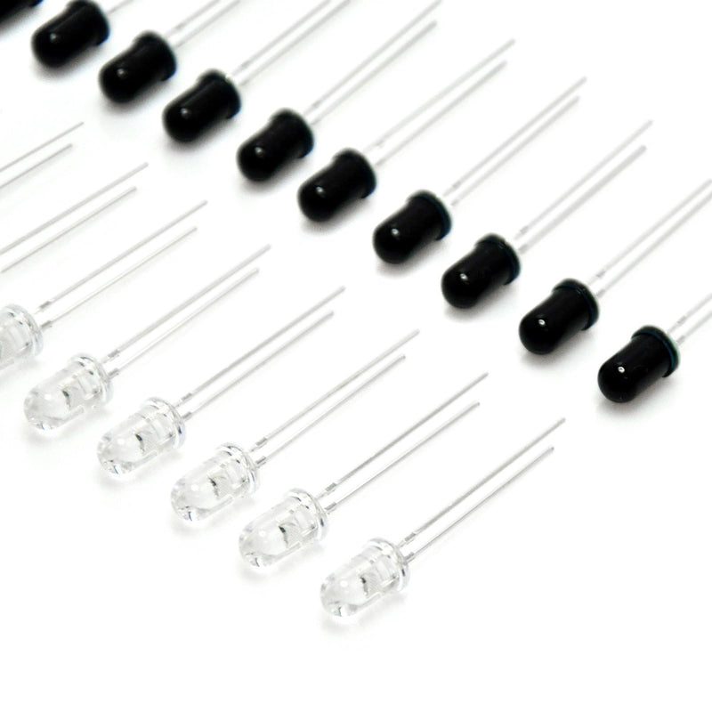 [Australia - AusPower] - 5mm 940nm LEDs Infrared Emitter and IR Receiver Diode for Arduino (Pack of 20pcs) EK8443 