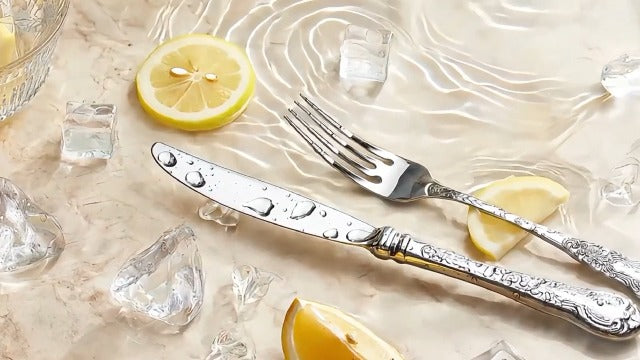 Silverware Set for 2, 10pc Vintage Flatware Set, 18/10 Stainless Steel 10-Piece Silver