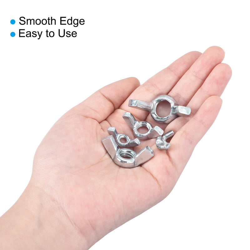[Australia - AusPower] - uxcell 1/2"-13 Wing Nut 15 Pcs, Carbon Steel Butterfly Wing Nuts Fasteners Parts Hand Twist Tighten Wing Nuts for Machinery Electronic Equipment DIY, White 