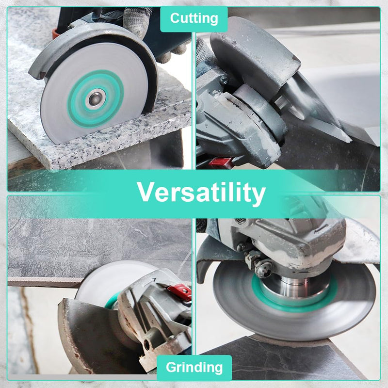 [Australia - AusPower] - 4.5" Diamond Blade for Angle Grinder – Vacuum Brazed Double-Sided Cutting & Grinding Wheel, No-Chip Tile Blade for Porcelain, Granite, Marble & Concrete – Stable, Fast Cutting,5/8-11 Thread 4.5 Inch 1 