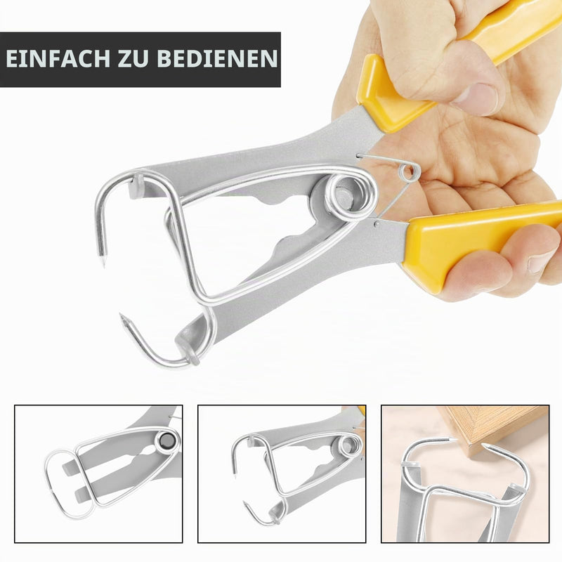 17-Piece Miter Spring Clamp Set, Ultra Strong Stainless Steel Miter Spring Clips + Spring Clamp Pliers & Storage Ring, 0-2 Inch Wingspan, Rustproof Miter Clamps for Picture Frames, Mouldings, Woodworking