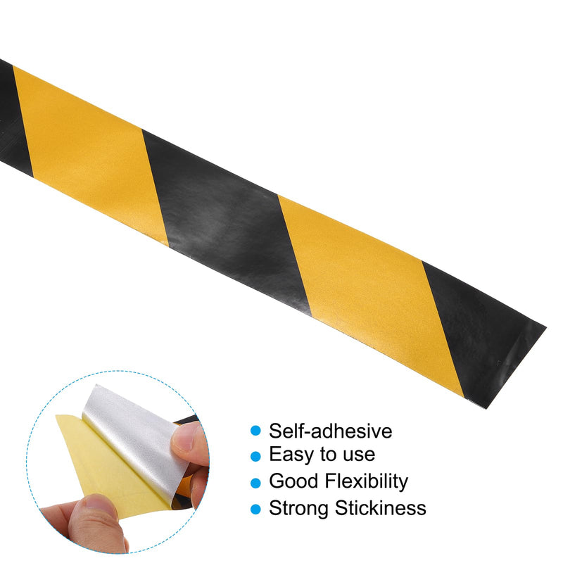 PATIKIL Reflective Tape, 1 Roll 2 Inch x 150 Ft Waterproof Adhesive High Visibility Caution Warning Safety Tape Reflector for Trucks Trailers Cars, Yellow Black 2 IN x 150 FT