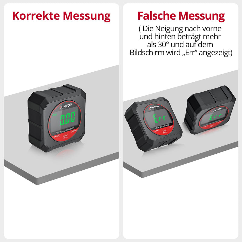 Xuntop Inclinometer 4 x 90° Digital Protractor 0.05° Resolution | For woodworking, workshops, outdoors, with magnetic base, durable and portable
