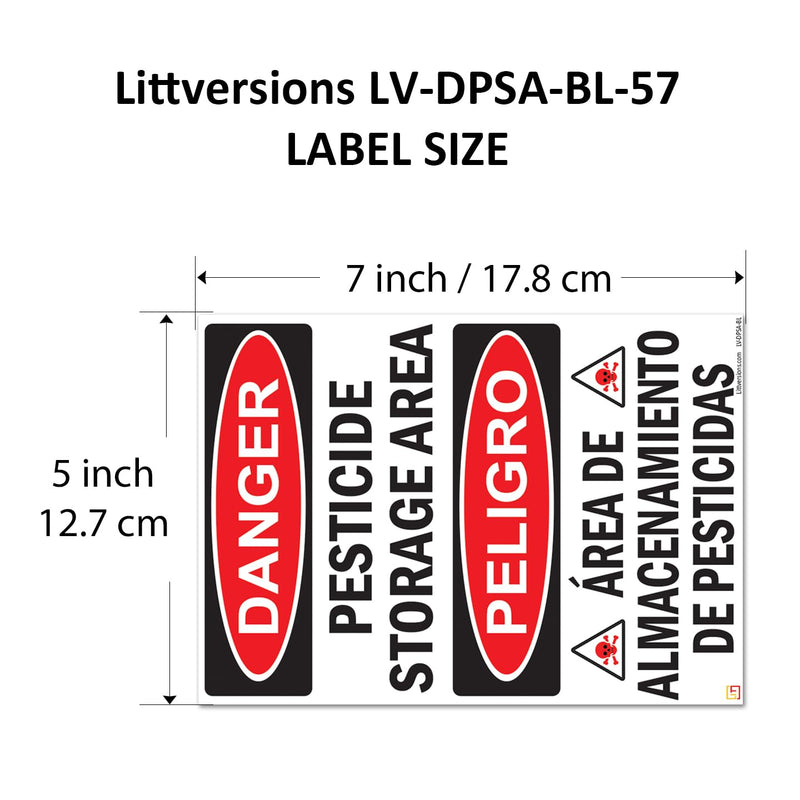 5 Pack 5"x7" Reflective Danger - Pesticide Insecticide Storage Area OSHA Warning Safety Hazard Label Sign Decal 6 mil Laminated Engineer Grade UV Protected ANSI NFPA46440 126956 Reflective Laminated 5" x 7"