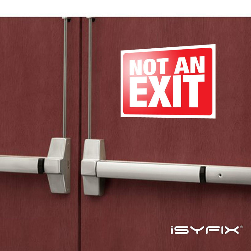 iSYFIX Not an Exit Stickers – 12 Pack 10x7 Inch – Premium Self-Adhesive Vinyl, Laminated for Ultimate UV, Weather, Scratch, Water, and Fade Resistance, for Office, Buildings, Workplace & More. 12 Pk 10x7 Sticker Red