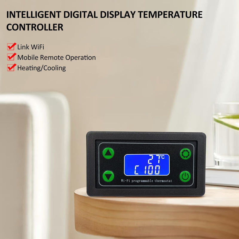 [Australia - AusPower] - ZFX-WT01 WiFi Remote High Temperature Digital Thermostat K-type Thermocouple High Temperature Controller -99~999℃ 
