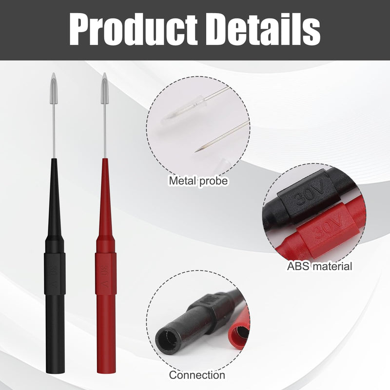 [Australia - AusPower] - Measuring Tips for Multimeter with 4 mm Banana Socket Multi Multimeter Cable Test Probe Removable Test Probe for Electrical Tests 1000 V/10 A Red Black with 2 Multimeter Measuring Tips 