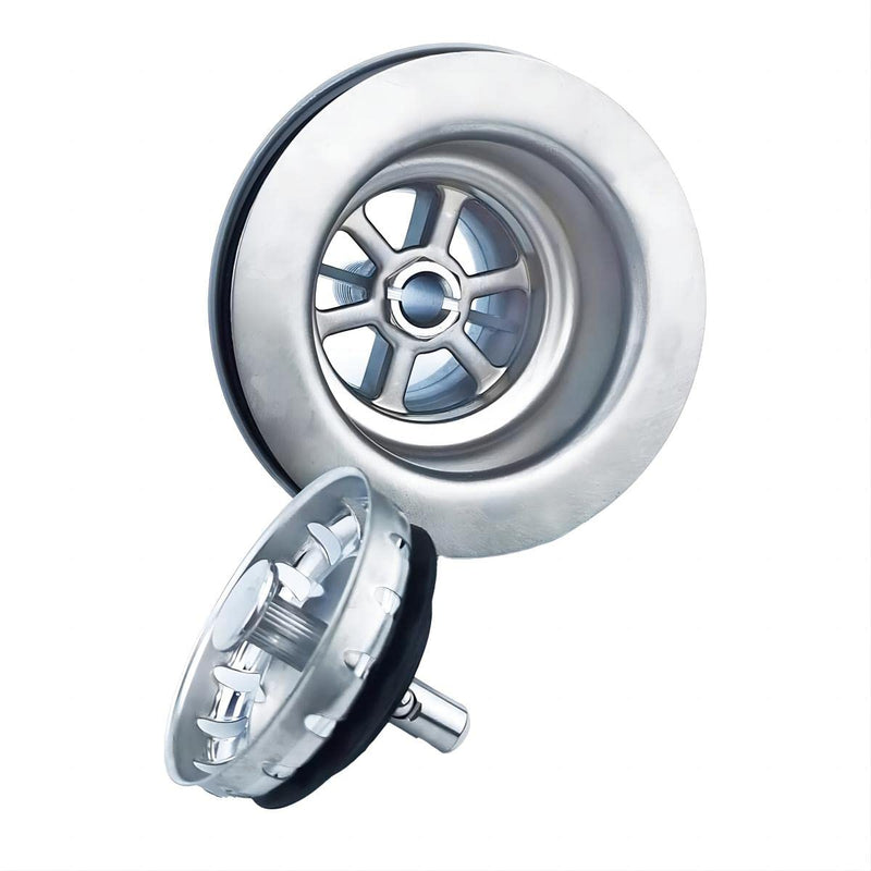 Qrity 304 Stainless Steel Kitchen Strainer Basket Valve Basket Drain Basket Drain Valve Diameter 84mm G1½ Top 84mm