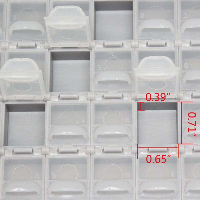 AideTek Box-all Enclosure for Surface Mount Components 1206 0805 0603 0402 0201 Size+ 198 White Labels 144 Compartments with Lid Hold up to 300pcs 1206 Resistor Capacitor BOXALL144
