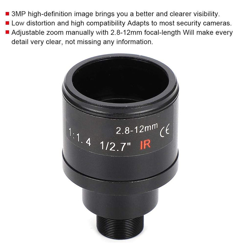 [Australia - AusPower] - 2.8-12mm CCTV Camera Lens, 1/2.7 3MP 2.8-12mm M12 HD Manual Zoom M12 Mount CCTV Board Lens for Security Camera 