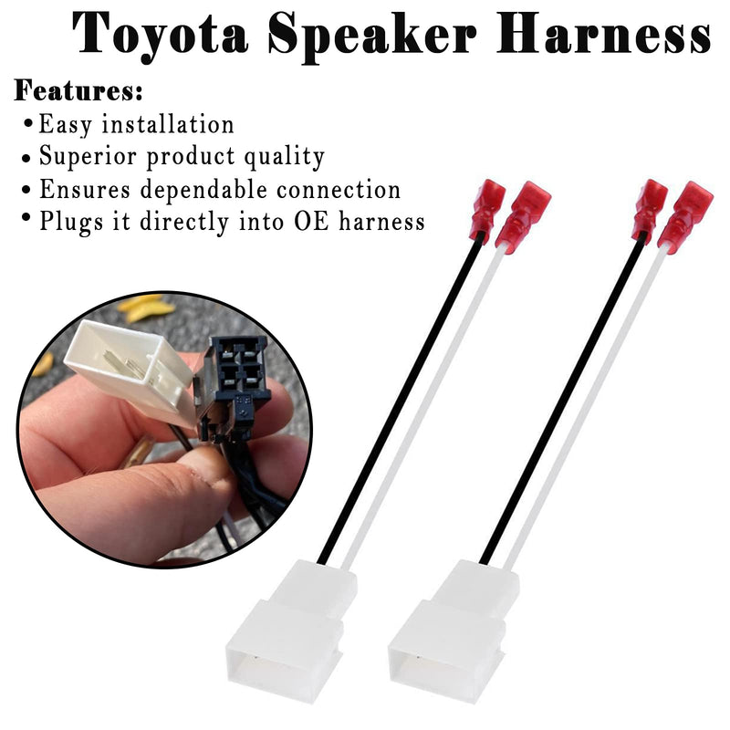 [Australia - AusPower] - 4 Pack 72-8104 Speaker Harness Adapter for Toyota Speaker Wire Harness Adapter Plug Compatible with Toyota Tacoma Tundra Camry Corolla 4 Runner Scion Pontiac Speaker Wiring Harness Adapter 