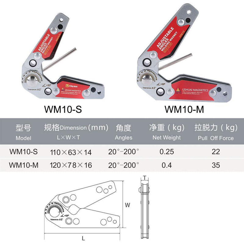 LISHUAI New Adjustable Angle(20°~200°) Welding Magnet,Magnetic Welding Holder,Welder Tool Accessories (Medium) Medium