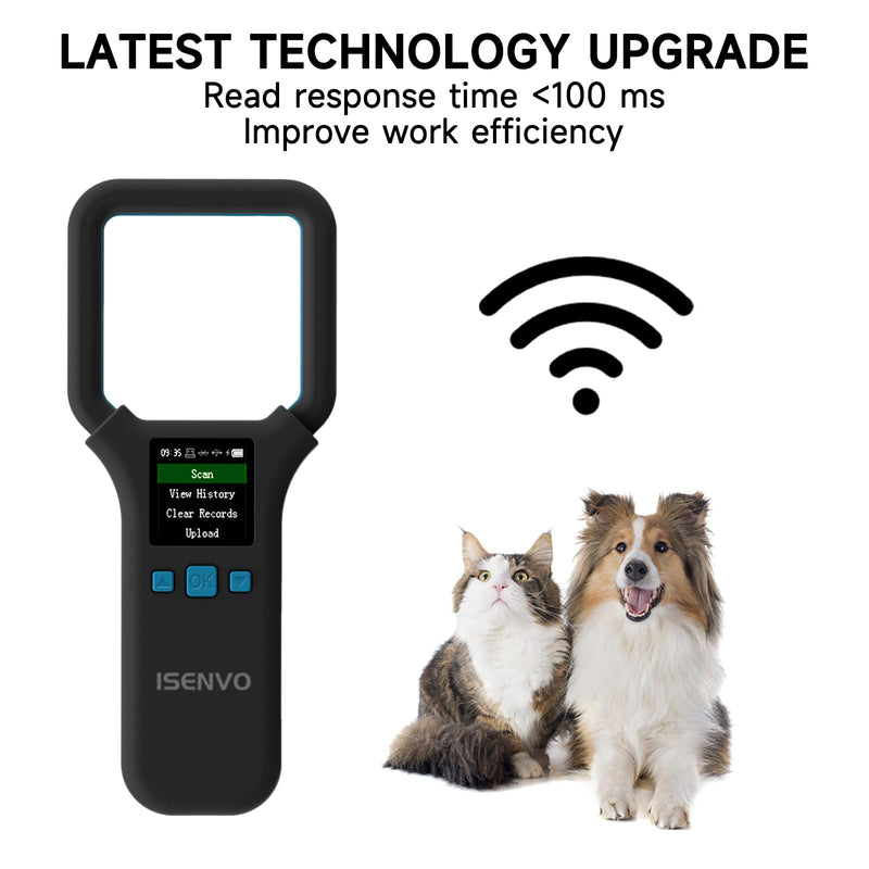 AR190E Bluethooth Pet Microchip Scanner, Wireless Handheld RFID Animal Reader, 134.2kHz Pet Chip Scanner with OLED Display Animal Tag Reader EMID FDX-B(ISO11784/11785)