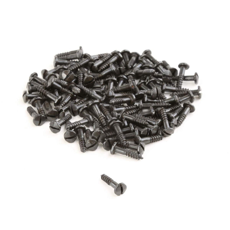 Renovators Supply Manufacturing Slotted Pyramid Head Screws 5/8 in. Steel Black Screws Pack of 100 Pieces 5/8" Slotted Wood Screws-Pack of 100