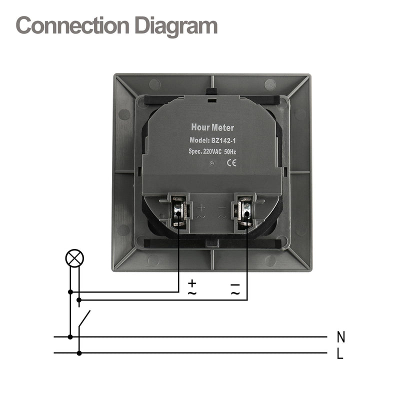 [Australia - AusPower] - Baomain Hour Meter 0~99,999.99 Hours 50Hz for Time and Light Control Hour Counter BZ142-1 (AC 220V) 