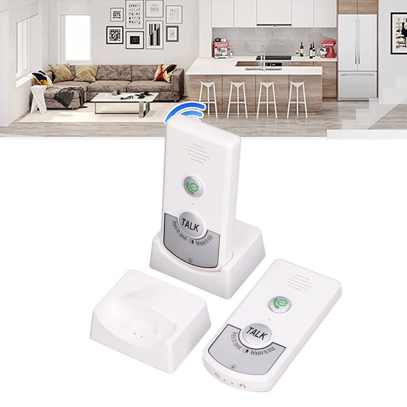 [Australia - AusPower] - Home Voice Intercom, Smart Two Way Talk Doorbell, Protecting Pregnant Women And Babies, 48 Hours Endurance, Home Smart for Elderly Caregivers and Disabled People (White) White 