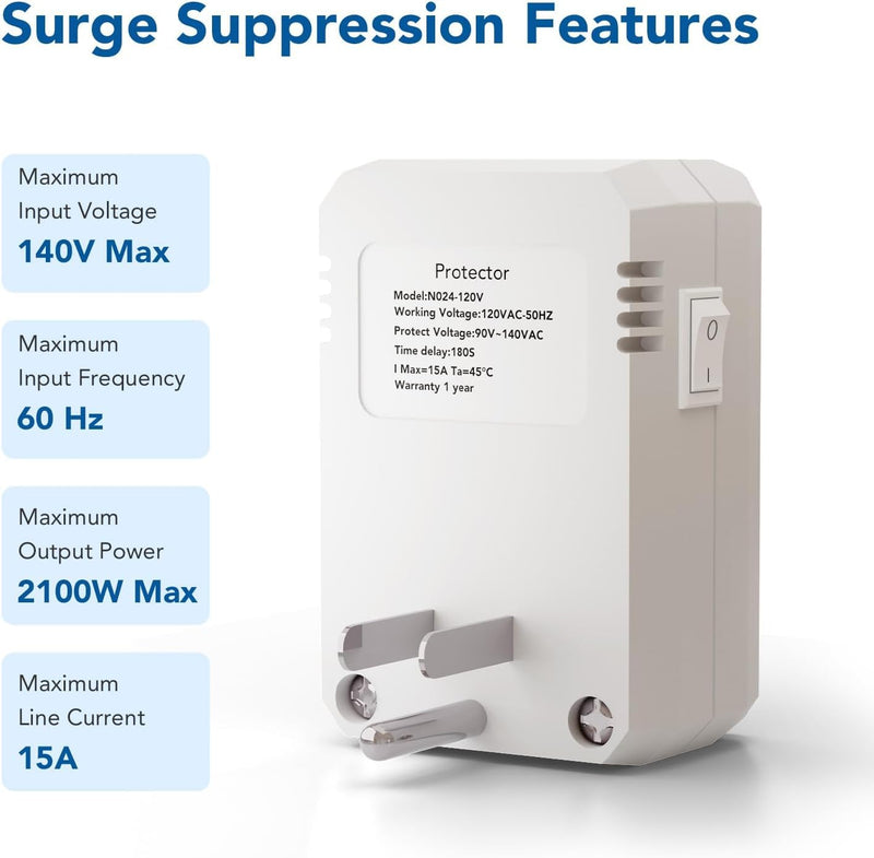 [Australia - AusPower] - BSEED Single Outlet Surge Protector, Small Surge Protector Wall Tap with Ground Protected Light Indicators for Refrigerators, PC, TV, Xbox Series X, PS5 and Home Appliances, 15A, 1875W, 120V, 4 Pack 120-4 Pack 