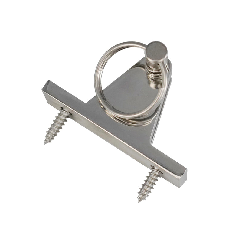DNB Bimini Top Deck Hinge - Stainless Steel 316 - with Ring and Removable Pin - Extra Installation Screws Included 6 Packs