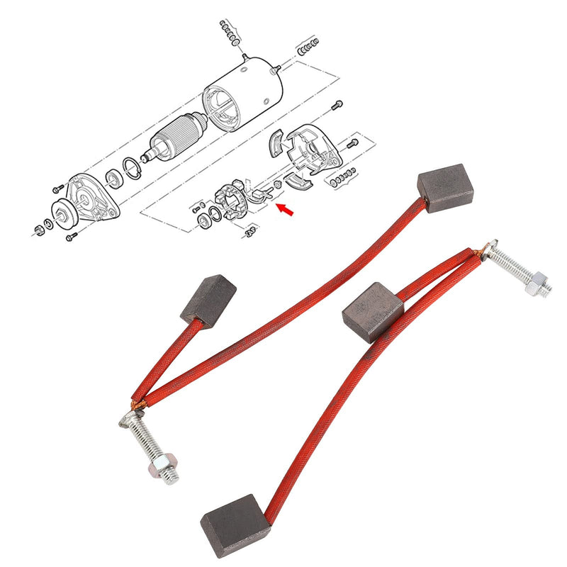 [Australia - AusPower] - Starter Motor Brush Set, 2Pcs Cart Starter Generator Brushes Replacement for, Replace 103347301 