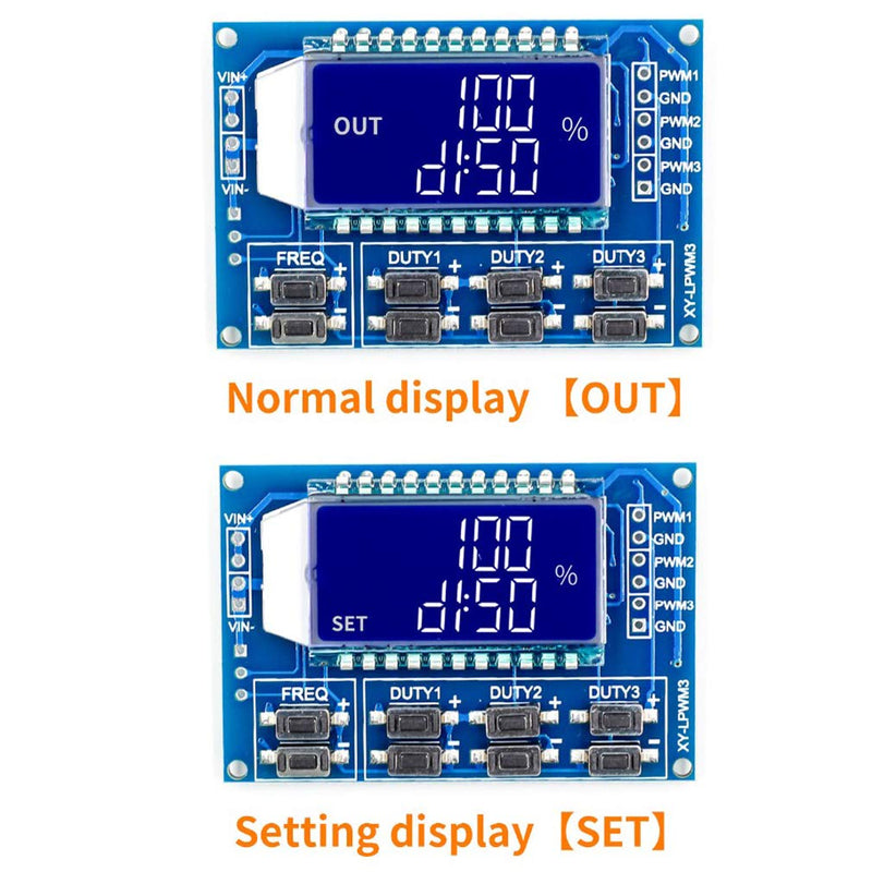 [Australia - AusPower] - Hailege 2pcs 3 Channel PWM Pulse Generator Signal Generator Module Adjustable Frequency Square Wave Rectangular Wave Signal Generator Duty Cycle with LCD Display 1Hz-150Khz 