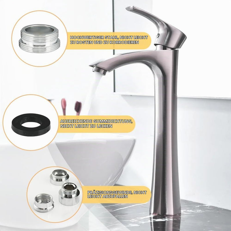 16 Pieces 16-28 mm Tap Adapter with 32 Seals | Universal Tap Adapter with Thread, Male Thread Adapter Tap for Kitchen, Garden Hose, Sink