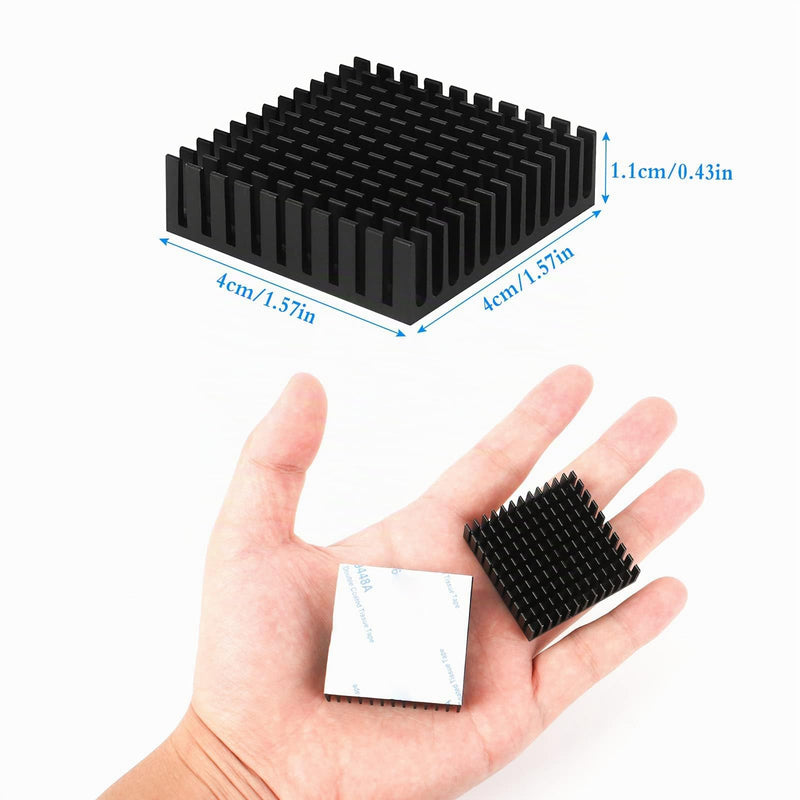 Pack of 8 Aluminum Heatsinks Radiator Heatsink Cooling Radiator Fins | Cooler Thermal Conductivity Measurements 40mm x 40mm x 11mm Cooling Fins Heatsink Kit for CPU PC Power Supplies