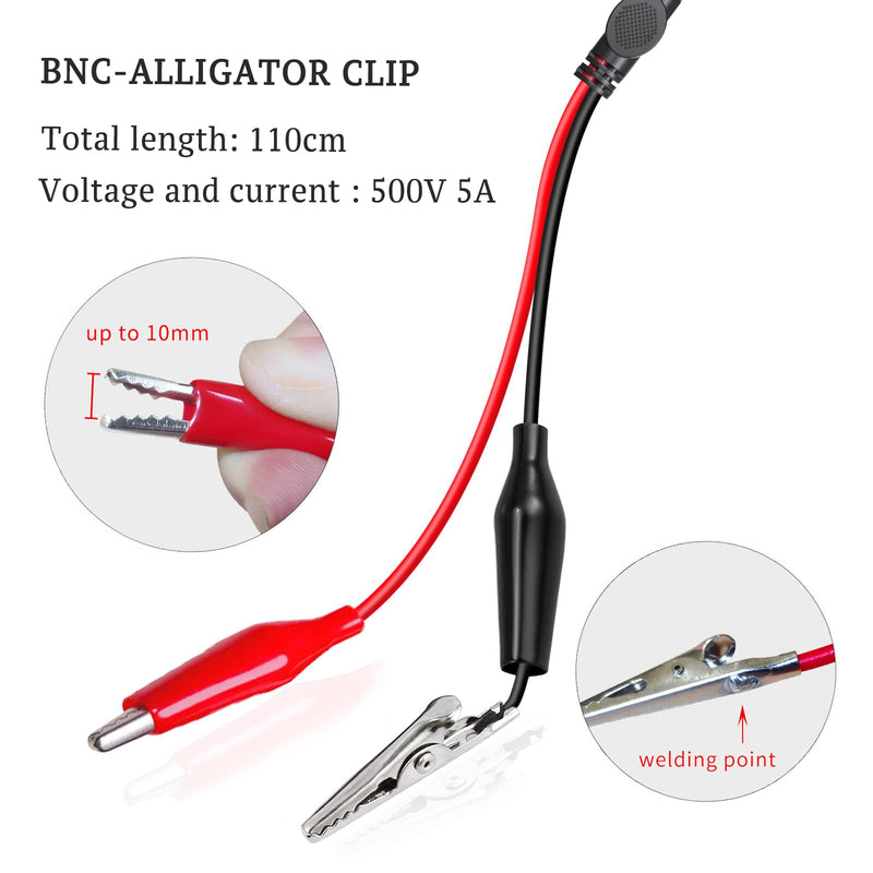 [Australia - AusPower] - Cleqee BNC Test Leads Set Oscilloscope Test Leads Kit BNC to Alligator Crocodile Clips BNC to Test Hook Terminals BNC to Dual Stackable Banana Plug Cable Wires 