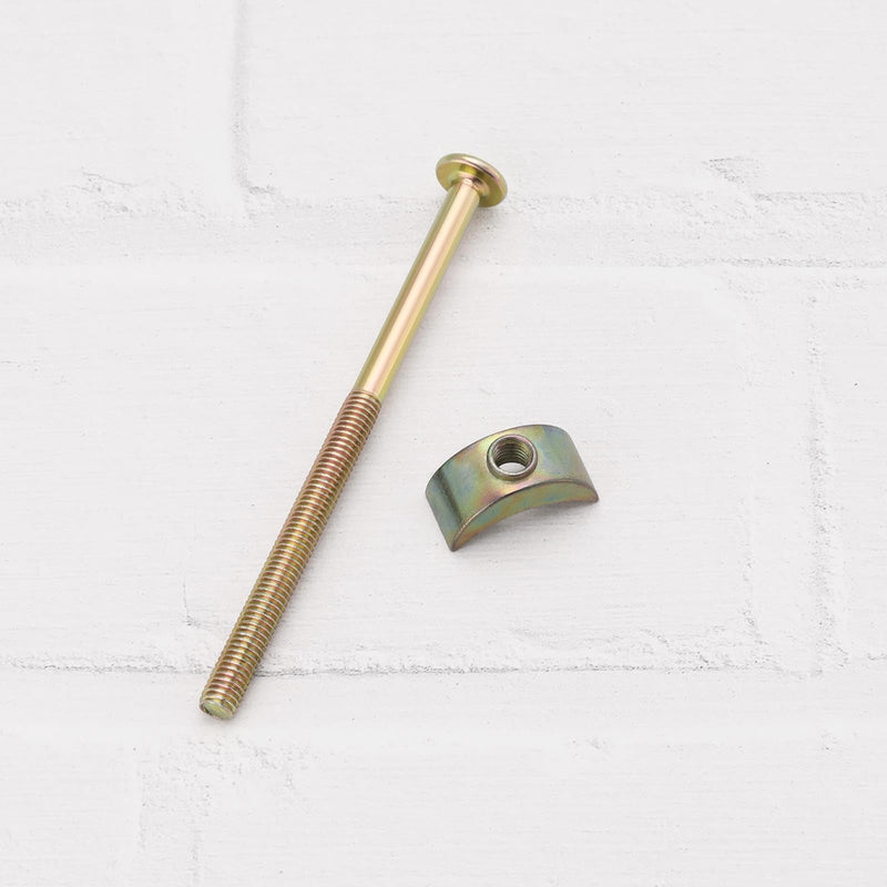 [Australia - AusPower] - 16 Sets M6 Furniture Connecting Bolts Half Moon Threaded Washers for Bunk Bed Baby Bed Table Chair Board Connection 100mm 