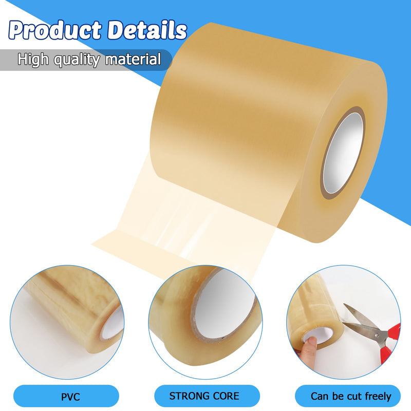 2 Rolls 3.93inch x 66FT Wrestling Mat Tape Clear Gym Floor Tape, PVC Seam Cover Tape for Heavy Duty Wrestling Grappling Exercise Mats
