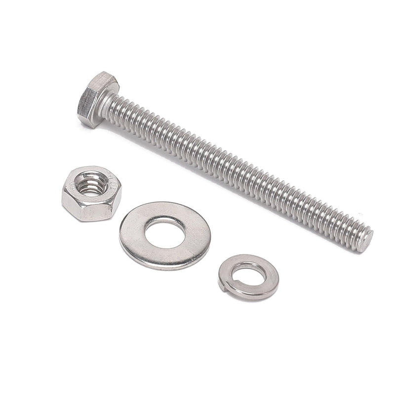 [Australia - AusPower] - 5/16-18x5" Complete Set Hex Head Screw Bolts,Nuts,Fender Flat washers,Split Lock Washers,Fully Threaded, Stainless Steel 18-8?304?, Bright Finish (5Set) 5/16x5" 