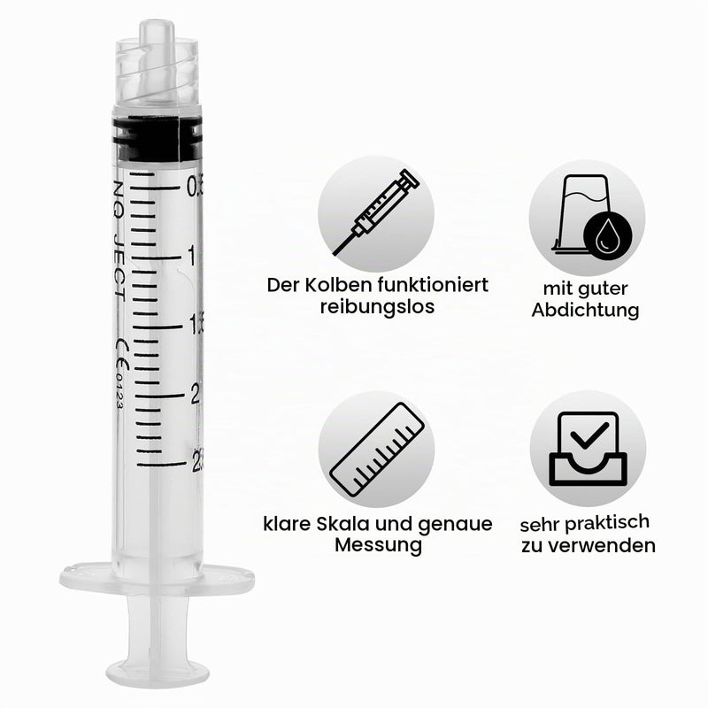 2 ml Syringe Set with 20 g Blunt Needles, 10 Pieces Individually Sterile Sealed Plastic, Reusable Small Plastic Syringe for DIY Craft Refill Adhesive, Industrial Applications