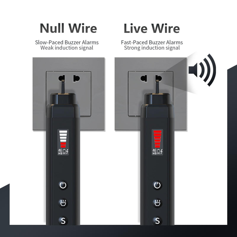 [Australia - AusPower] - Voltage Tester Non Contact Voltage Detector Pen with Dual Range AC 12-1000V/48-1000V,Live Wire Tester with LCD Display Buzzer Alarm and Flashlight,Wire Breakpoint Finder 