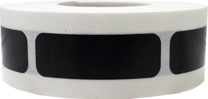 Black Rectangle Stickers, 0.5 x 1.5 Inches in Size, 500 Labels on a Roll Black
