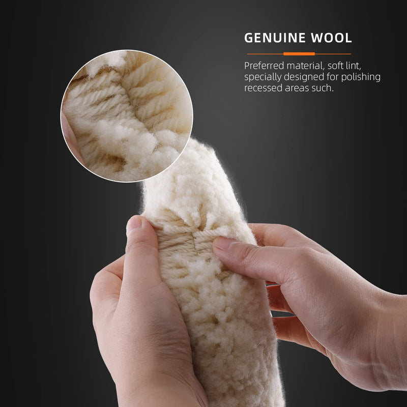 [Australia - AusPower] - SPTA 8" (200mm) Wool Buffing Pad, Double Side 100% Natural Wool Pad with 5/8-11 Thread for 2-Sided Compound Cutting and Polishing for Automotive, Marine and Epoxies 8 Inch 