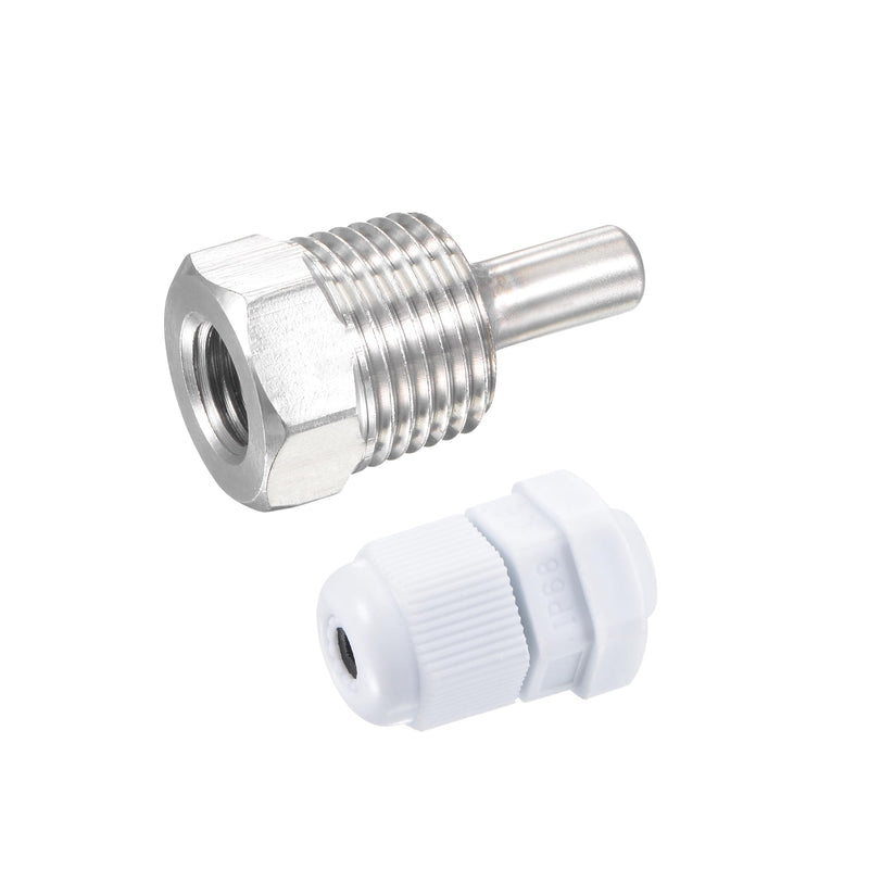 sourcing map 8 mm Diameter G1/2 Protective Tube Weld-Free Stainless Steel 201 30 mm Length for Beer Fermenter | 30 mm Length, For Beer Fermenter