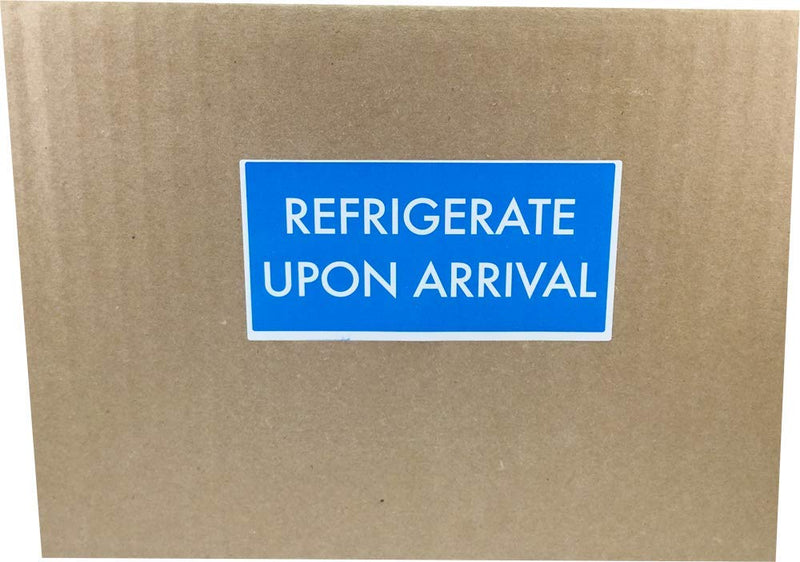 REFRIGERATE Upon Arrival Labels – 2 x 4 Inch Adhesive Stickers, 500 Total Labels Per Roll for Cold Storage, Shipping, Food Handling, and Inventory – Made in the USA