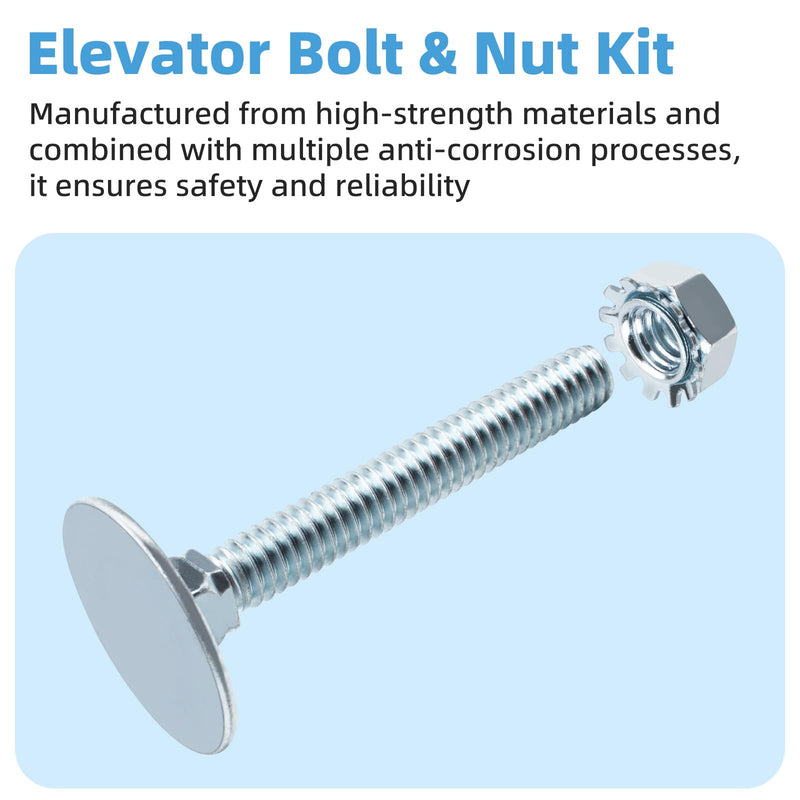[Australia - AusPower] - 2" Elevator Bolt & Nut Kit (10 Pcs) Compatible with Todco and Whiting Door, for Truck Rolling Doors, High-Speed Rolling Doors, Elevating Door Components 